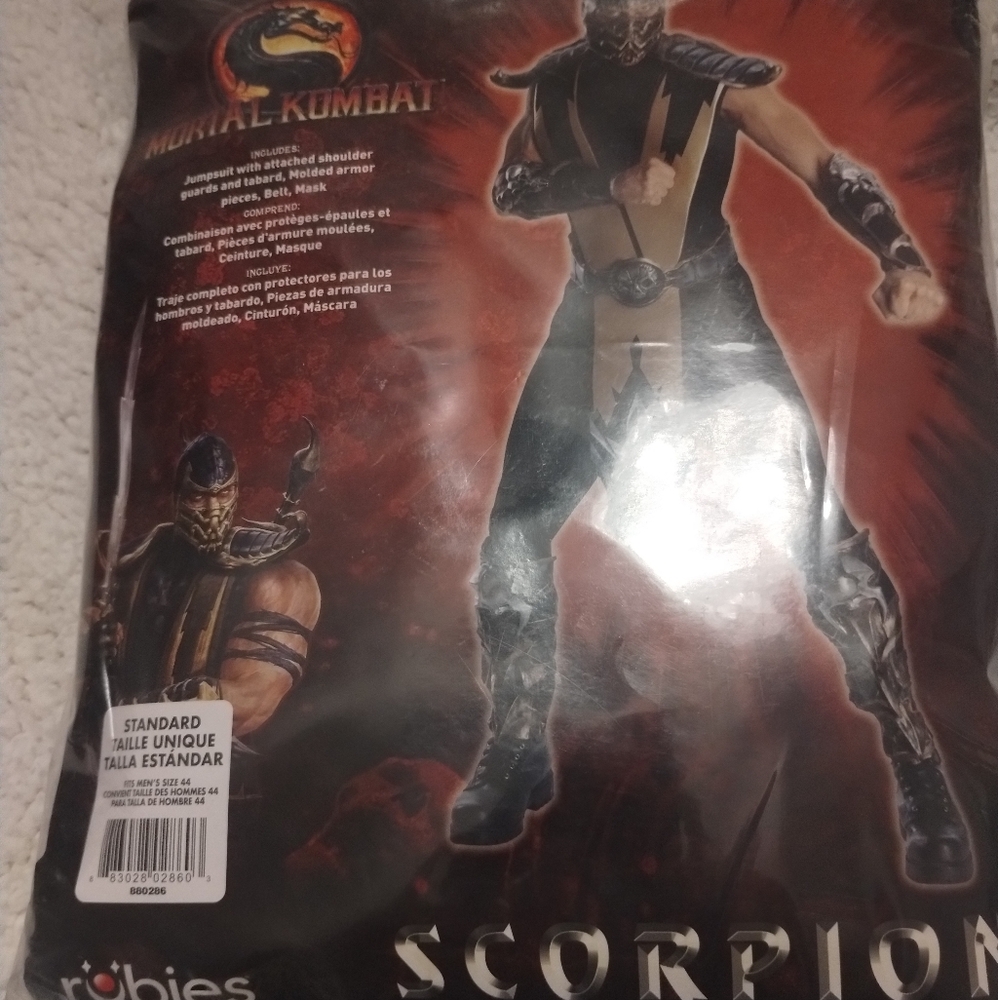 Rubie's Mortal Kombat Scorpion Superhero Costume - Black and Gold Adult